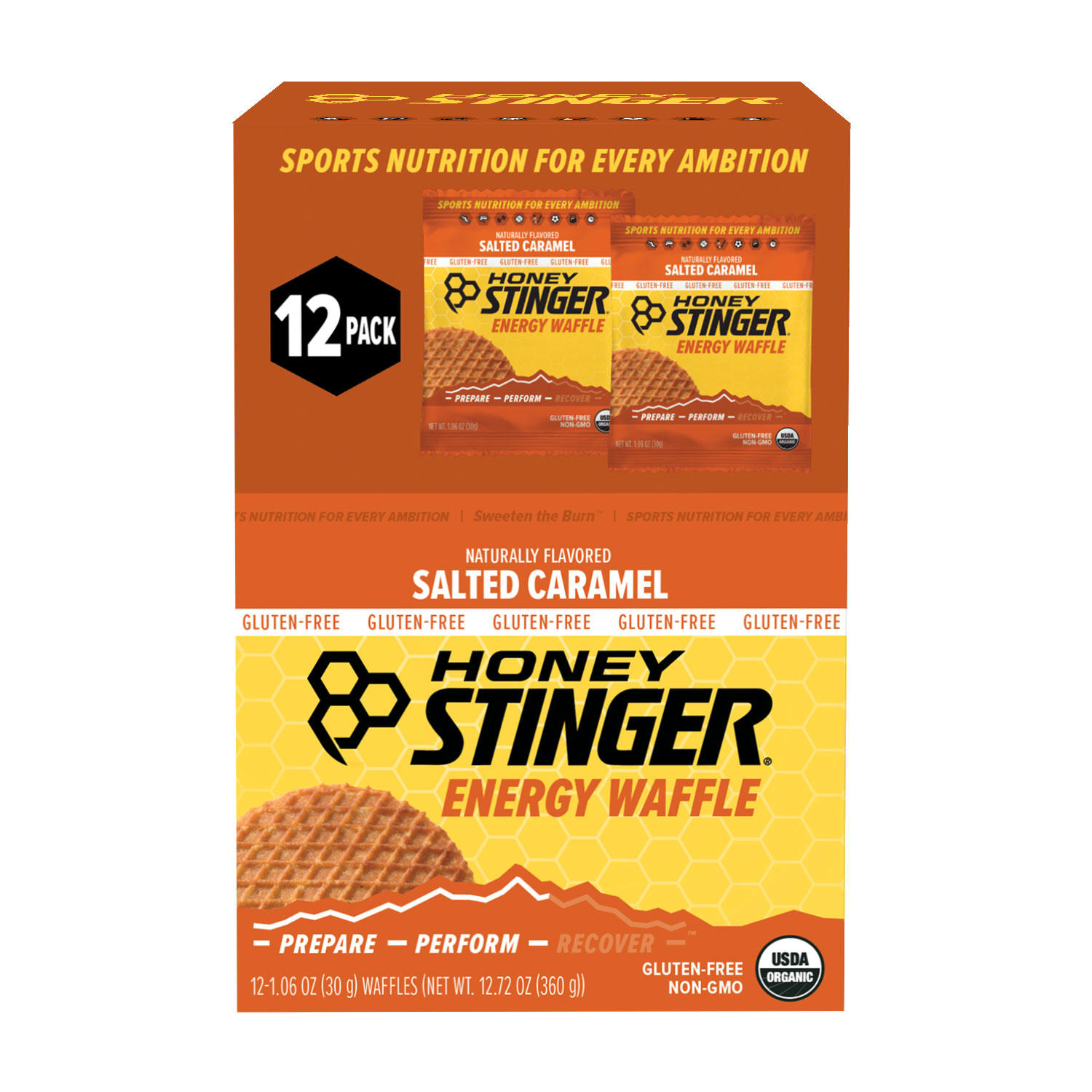 Honey Stinger Gluten Free Salted Caramel Waffle Organic Healthy Snack (12 ct.)